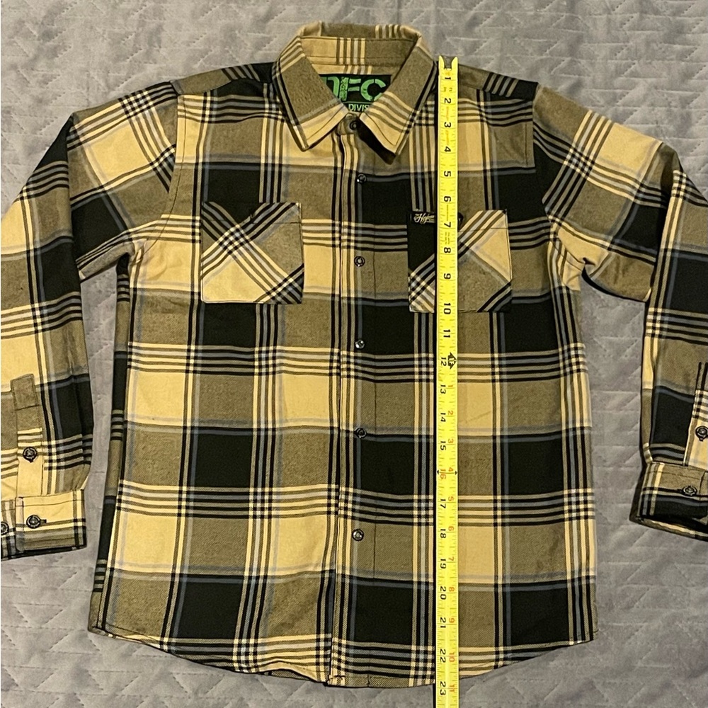 Dixxon youth division‎ flannel shirt size medium black/yellow NWOT - Picture 9 of 11